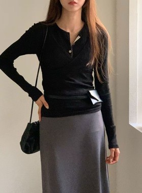 九1108韩国东大门t恤区Notice-8692326简约秋冬修身韩版优雅可爱