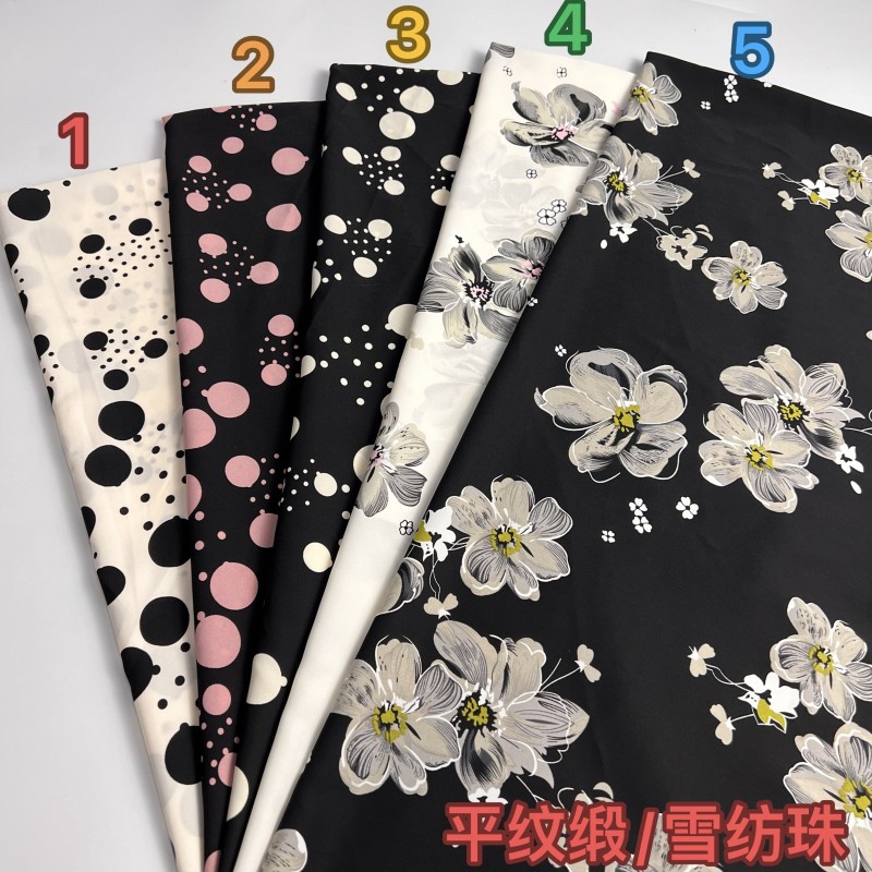 顺发纺织平纹缎，雪纺珠布料批发