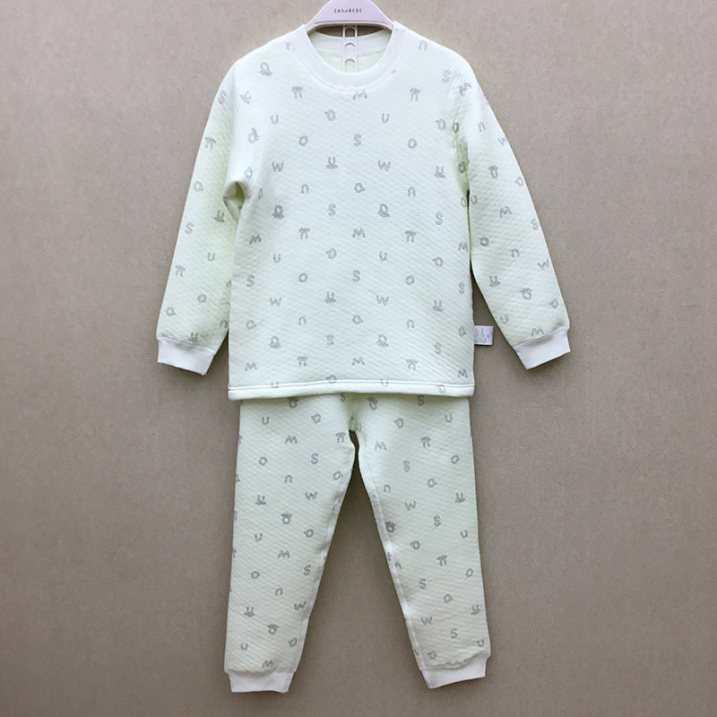 空气棉宝宝保暖内衣套装大码男女童冬季保暖衣圆领套上衣开闭裤