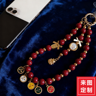 设计师小众文创ins假面骑士极狐防丢高档手机挂绳双扣手腕链条diy