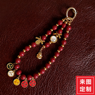 设计师小众文创ins假面骑士极狐防丢高档手机挂绳双扣手腕链条diy