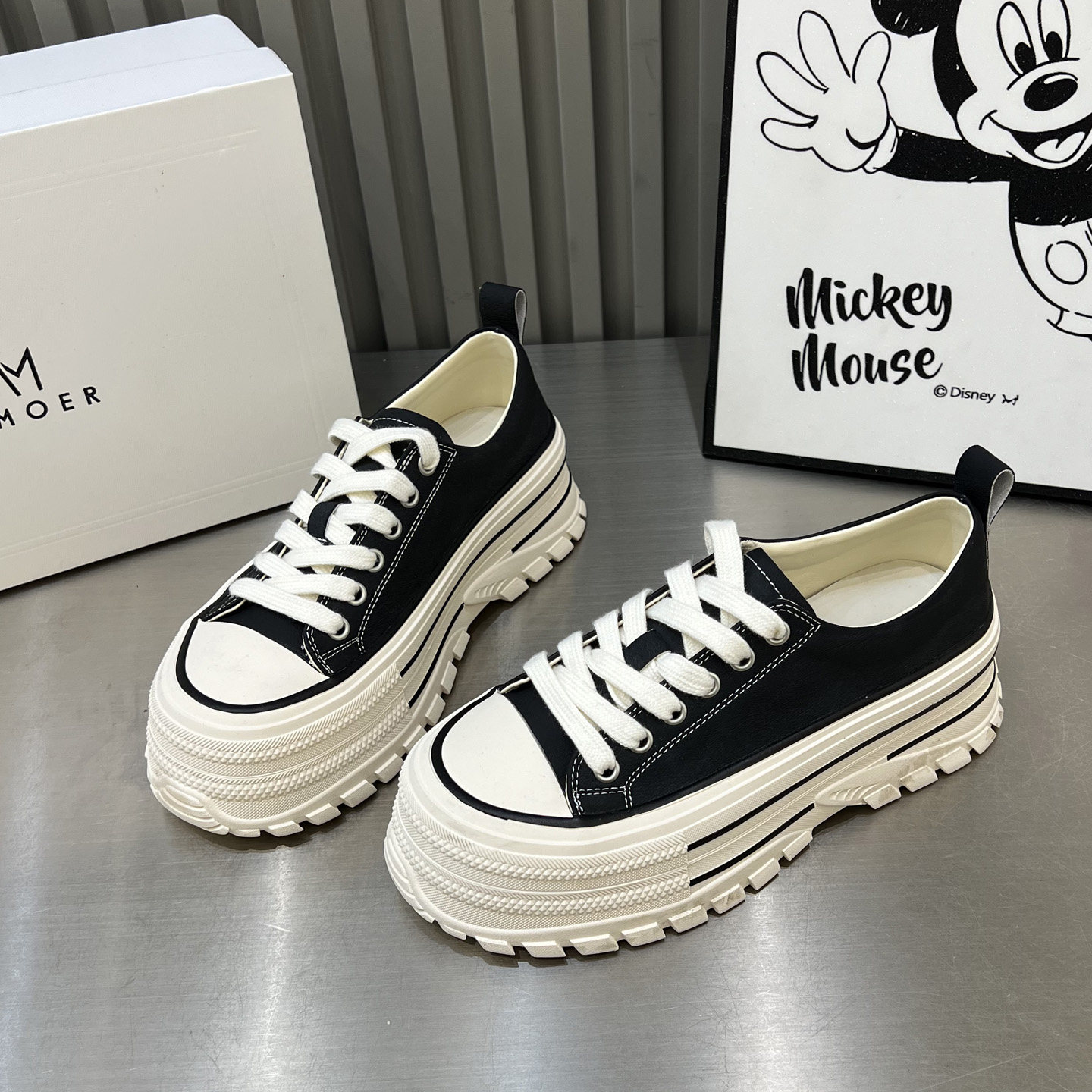 欧洲站女鞋2026年春季新款欧货圆头厚底单鞋时尚休闲鞋韩版板鞋潮,女鞋,深口单鞋,淘宝优惠券,粉丝福利购,淘宝优惠卷