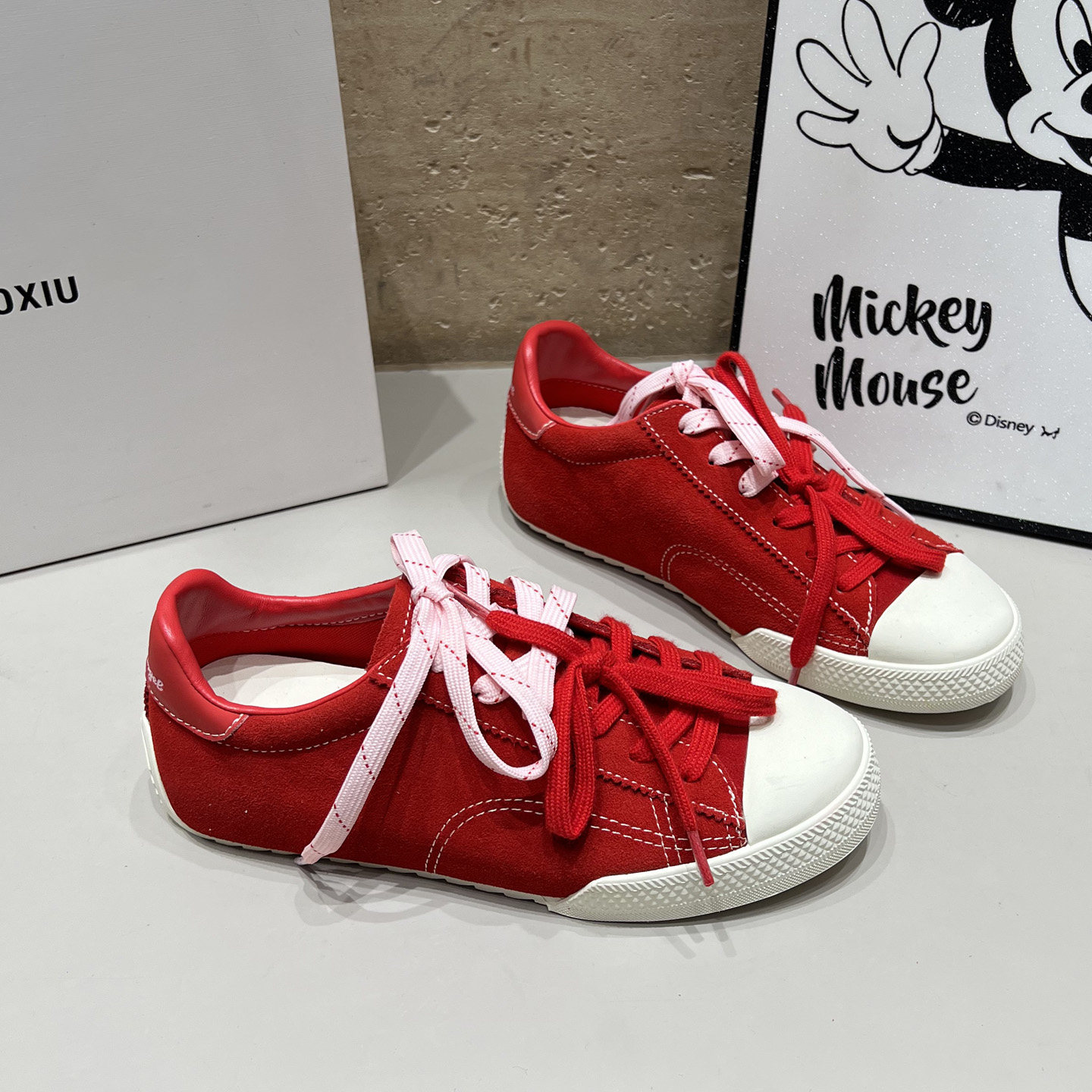 复古红色德训鞋女2026新款磨砂皮系带板鞋休闲百搭学院风平底女鞋,女鞋,休闲板鞋,淘宝优惠券,粉丝福利购,淘宝优惠卷