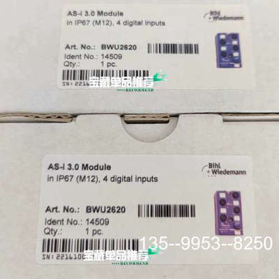 原装正品必威Bihl+Wiedemann总线模块BWU2620，AS价格详谈