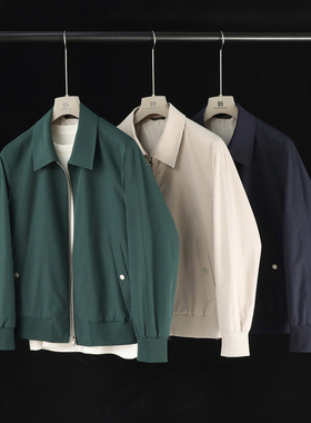 老钱风2025早春新款男士高端商务休闲行政哈灵顿三防夹克外套9781