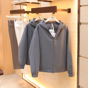 意式奢华2025冬季新款男户外保暖90白鹅绒羊毛连帽羽绒服外套1657