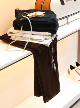 意式老钱风2025秋冬新款男士高级感灯芯绒休闲裤宽松直筒长裤1750