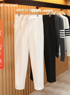 2025秋冬季新款男士高级感含莫代尔羊毛混纺垂感直筒休闲长裤1761