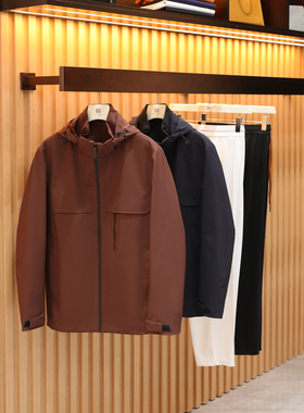 2025早秋季新款男士高端简约百搭三防机能风可脱卸帽夹克外套1334