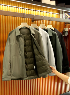零压力2025秋冬季新款男商务休闲户外轻薄羽绒服内搭通勤外套9386