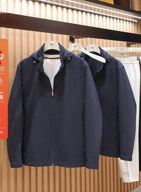 2026春季新款户外徒步旅行全压胶轻便高弹可拆卸连帽夹克外套2106