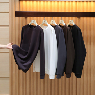 基础款 2025早秋新款 打底衫 纯色极简风莫代尔卫衣叠穿长袖 1255 男士