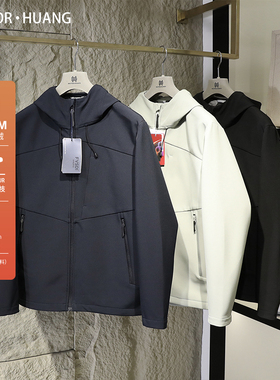 城市机能风2025春秋新款运动薄绒夹克男士三防软壳冲锋衣外套9215