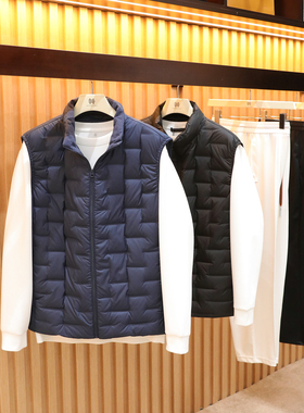 2025秋冬季新款男士户外叠穿马夹坎肩轻便型压胶立领羽绒马甲1442