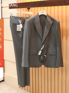 意式奢华老钱风2026春季新款高端羊毛混纺商务休闲西服套装男2087