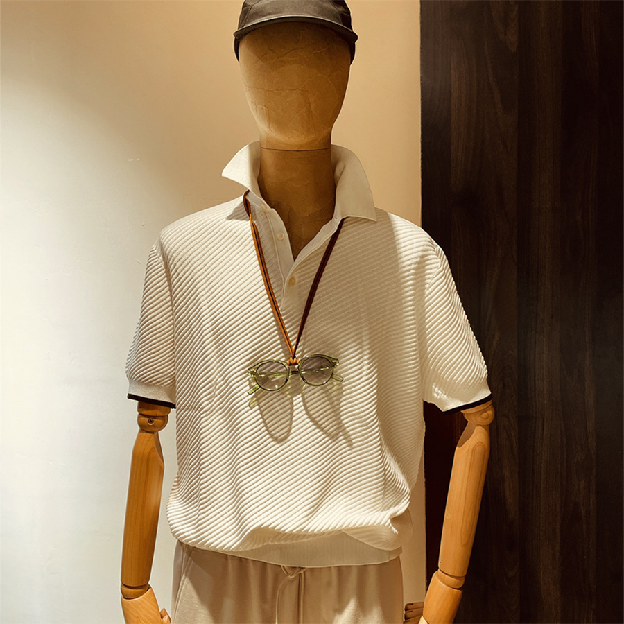 意式奢华2025夏季新款男高端休闲斜纹polo衫透气亲肤短袖T恤9033,男装,T恤,淘宝优惠券,粉丝福利购,淘宝优惠卷