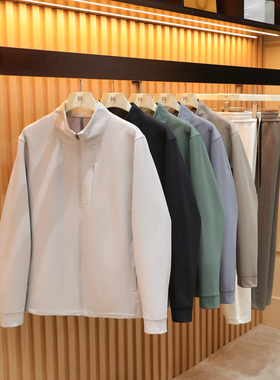 2025秋冬季新款男士城市户外旅行徒步薄绒机能风立领夹克外套1485