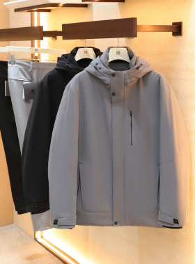 城市机能风2025秋冬季新款男士户外商务休闲三防白鹅绒羽绒服1597