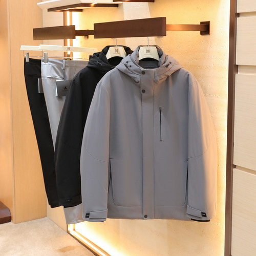 城市机能风2025秋冬季新款男士户外商务休闲三防白鹅绒羽绒服1597