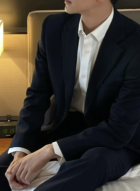 意式奢华秋季时尚商务高端休闲西装西裤男高级感羊毛西服套装8250