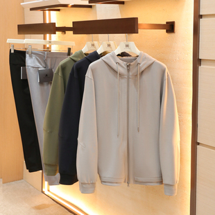 高级感简约休闲空气层连帽拉链开衫 男士 卫衣外套1482 新款 2025秋季