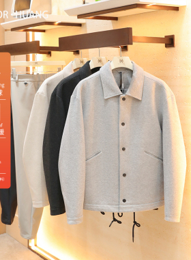 2025秋冬季新款男士行政风商务休闲宽松简约百搭翻领夹克外套1798