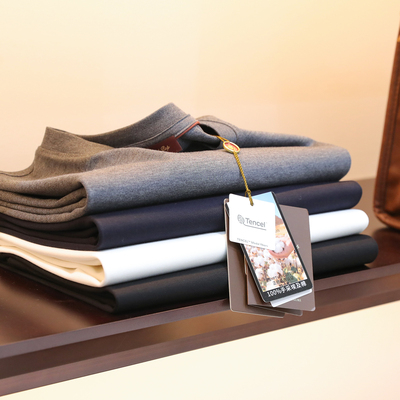 明星同款2026夏季新款意奢老钱风莫代尔埃及棉纯色短袖T恤男2107