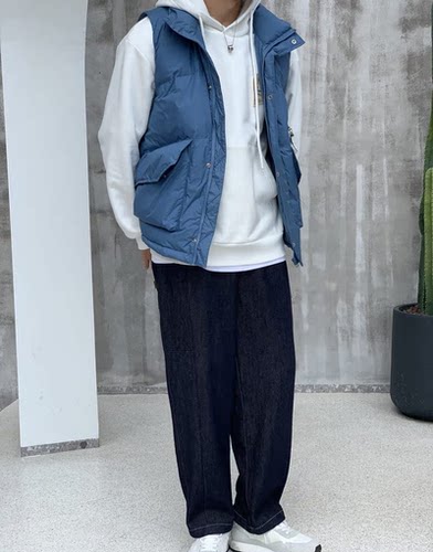 清仓不换高克重90绒冬男士时尚休闲立领工装羽绒马甲潮坎肩6576