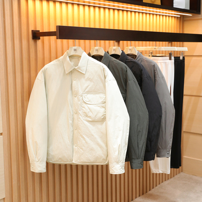 2025秋冬季新款男士户外商务休闲衬衫式轻便羽绒服夹克外套潮1457