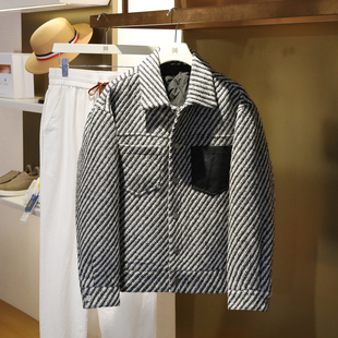 反季 男士 户外商务休闲夹克薄款 条纹棉服外套1170 高性价比2025新款