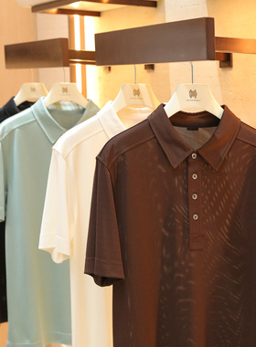 意式奢华2026夏季新款男士商务休闲透气凉感短袖T恤POLO衫潮1944