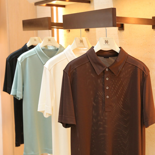 意式奢华2026夏季新款男士商务休闲透气凉感短袖T恤POLO衫潮1944