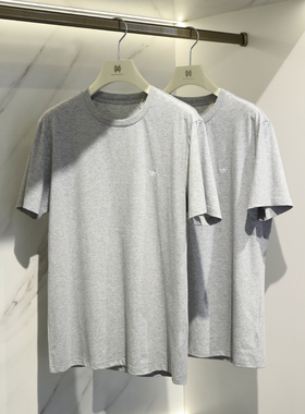 2025夏季新款男士户外休闲经典刺绣小蜜蜂基础款灰色短袖T恤1026
