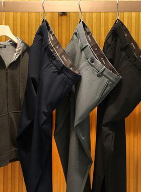 轻奢风2025秋冬季新款男士黑科技夹层羽绒休闲裤男商务小西裤9327