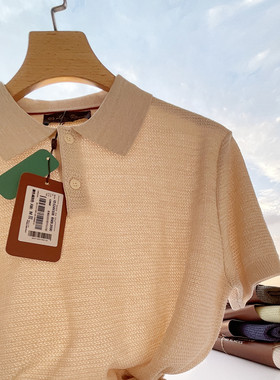 意式奢华2025夏季新款天丝亚麻混纺透气凉感针织短袖POLO衫男1200