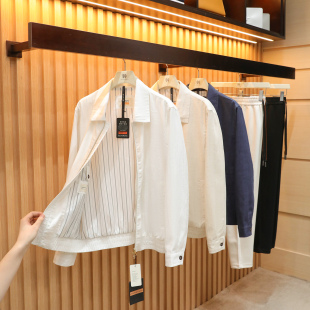 男士 新款 高端莱赛尔亚麻混纺夹克外套2020 奢华老钱风2026春季 意式