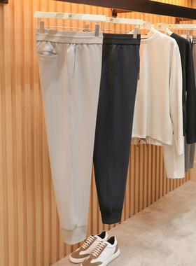 2025秋季新款男士城市户外简约休闲空气层卫裤宽松直筒长裤子1483