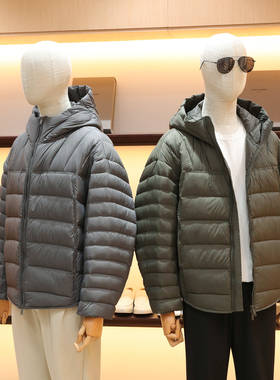 2025秋冬季新款男士轻型保暖户外高充绒量排骨绗缝连帽羽绒服1622