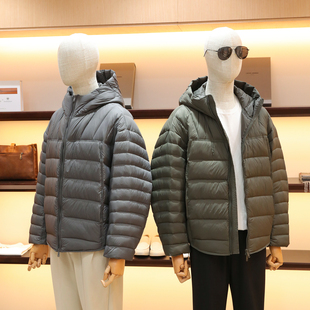 2025秋冬季新款男士轻型保暖户外高充绒量排骨绗缝连帽羽绒服1622