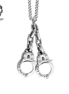 KING BABY大号手铐项链925银欧美朋克风