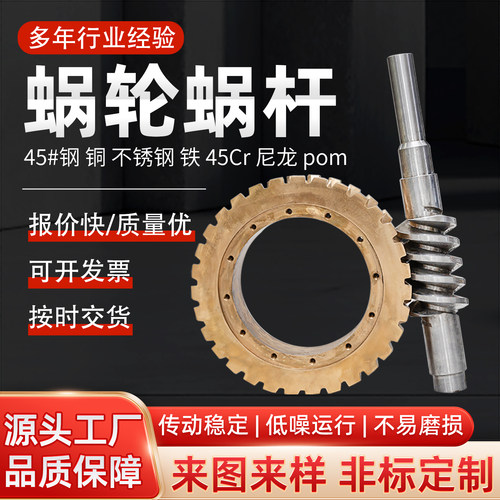 定做蜗轮蜗杆高速多头减速机铜涡轮45#钢非标来图来样加工1/2/3模