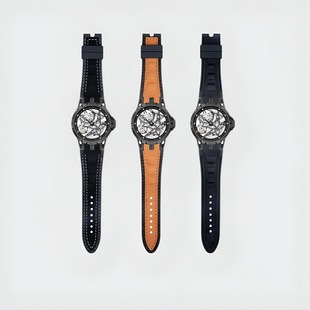 原装款磨砂绒面真皮手表带适用罗杰杜彼EXCALIBUR王者系列28mm