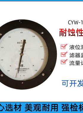 YB-201精密压力表 YB-251压力计量仪器 上海压力表厂大表盘
