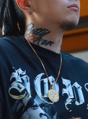 男女同款可旋转项坠手工镶嵌