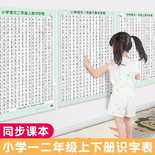 一二年级识字表挂图汉语拼音学习