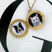 Vögel「方圆」纪念亲人可定制相盒项链情侣礼物翻盖宠物照片吊坠