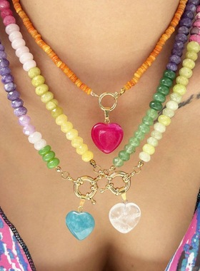 爱心项链串珠多巴胺配饰女小众