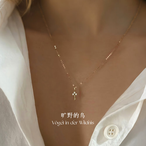 Vögel「超迷你钥匙」s925纯银吊坠精致小项链细闪小众锁骨链配饰