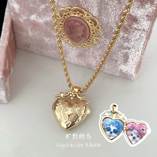 Vögel「花之恋」相片盒吊坠毕业礼物纪念意义礼物女定制照片项链