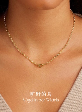 Vögl「心连心」爱心项链小众设计感轻奢欧美式复古vintage锁骨链